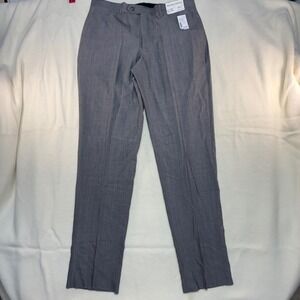 Pronto Uomo Mens Gray 100% Wool Flat Front Modern Fit Dress Pants Size 38 NEW